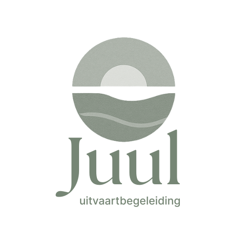 Juul Uitvaartbegeleiding logo met symbool en tekst in zachte groentinten
